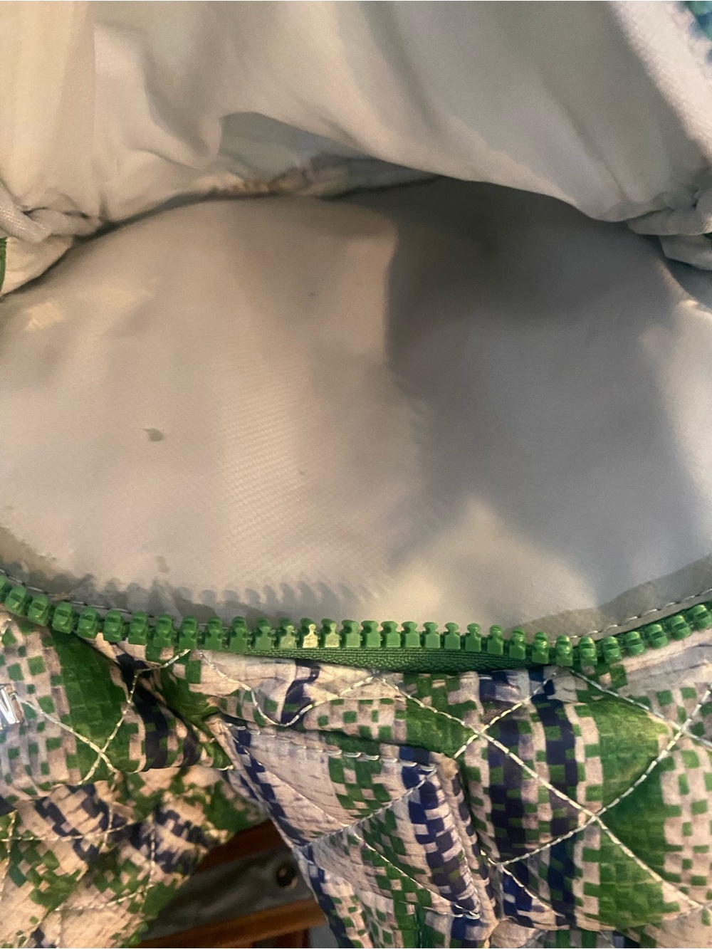 MZ Wallace Spring Plaid Gren Blue Quilted Nik Duffel Travel Bag - Picture 10 of 14